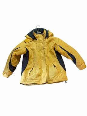 Yellow & Grey Winter Jacket with Detachable Hood